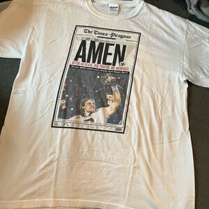 2010 New Orleans Saints Superbowl Champions AMEN Newspaper T-shirt RARE